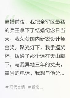 热文我的兵王先生小说-主角霍岩孟清晏全文在线阅读-英驰看书网