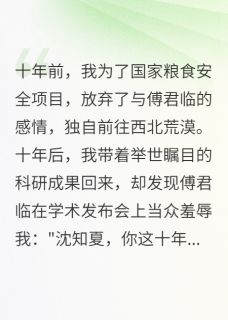 无广告小说献身报国十年,傅教授跪地求原谅-傅君临知夏白苏音在线阅读-英驰看书网