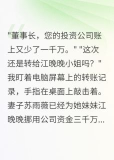 妻子为小姨子挪用三千万公款免费阅读全文,主角苏雨薇林小雅晨希小说完整版-英驰看书网